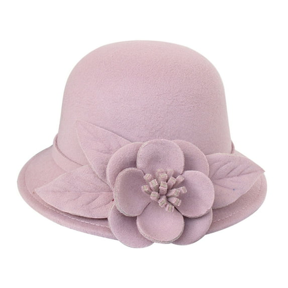 Prolriy Church Hats for Women, Women's Autumn and Winter Round Top Casual Fisherman's Basin Cap Small Bowler Hat Women's Hats Cloche Fedora Hats for Women I M