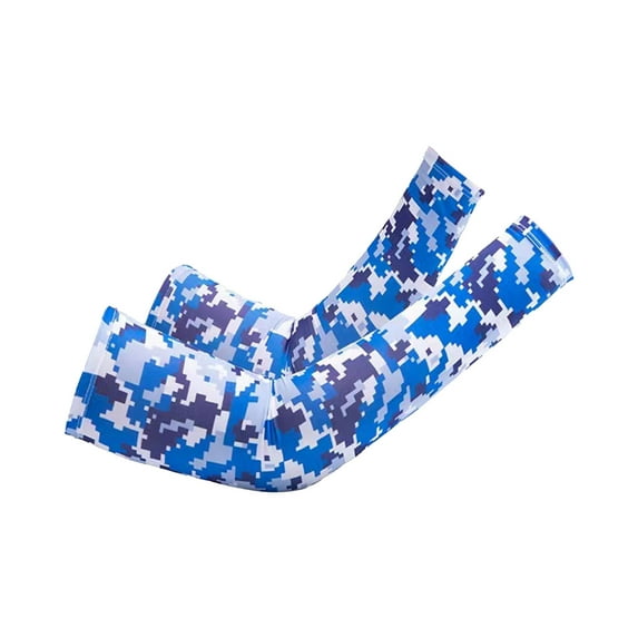 Prolriy Compression Arm Sleeves for Men, Men and Women Summer Outdoor Sports Ice Sleeve Arm Guard Detachable Sleeves Workout Sunscreen Arm Sleeves Blue