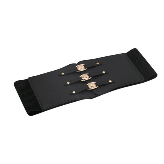 Prolriy Corset Belts for Women Corset Belt Wide Leather Waist Belt for Daily Punk Dresses Chest Elastic Waistband Womens Belt Black
