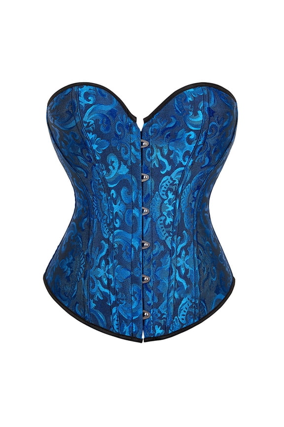 Corset Tops for Women, Women's Bustier Corset Top Sets Black Satin Waist Cincher Plus Size Gothic Tops Womens Tops Dark Blue S