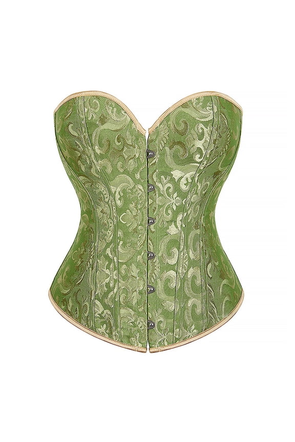 Corset Tops for Women, Women's Bustier Corset Top Sets Black Satin Waist Cincher Plus Size Gothic Tops Womens Tops Green S