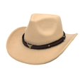 thumbnail image 1 of Prolriy Cowboy Hat Adult Casual Outdoors Summer Cowboy Cap Light Sunshade Jazz Beach Hat Cap Hats for Men Cowgirl Hat Beige, 1 of 2