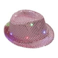 thumbnail image 1 of Prolriy Cowboy Hat Led Sequin Glow Jazz Hat Performance Props Flash Cowboy Hat Cowgirl Hat Pink, 1 of 7