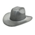 thumbnail image 1 of Prolriy Cowboy Hat Women's Big Brim Cowboy Hat Western Bowler Hat Cowboy Hats for Women Grey M, 1 of 4