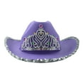 thumbnail image 1 of Prolriy Cowboy Hat Women's Sequin Crown Cowboy Hat Western Cowboy Hats for Women Purple, 1 of 6
