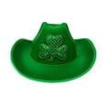 thumbnail image 1 of Prolriy Cowboy Hats for Women Irish for Women Irish 4 St. Day Hat Wide Brim Hats Green Hat St Patricks Day Hat Green, 1 of 5