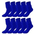 thumbnail image 1 of Prolriy Crew Socks for Women 5 Pairs Soild Color Socks Women Thigh High Boot Socks Soft Scrunch Socks Womens Socks Blue, 1 of 1