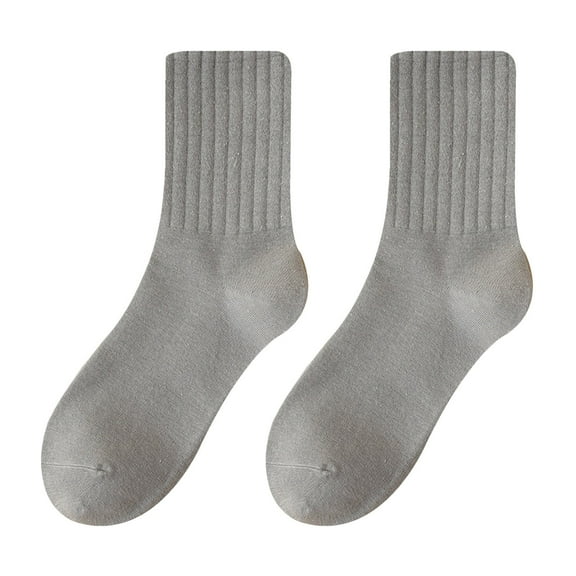 Prolriy Crew Socks for Women Solid Color Socks Mid Tube Autumn and Qinter All Long Tube Pure Cotton Pile Socks Womens Socks D