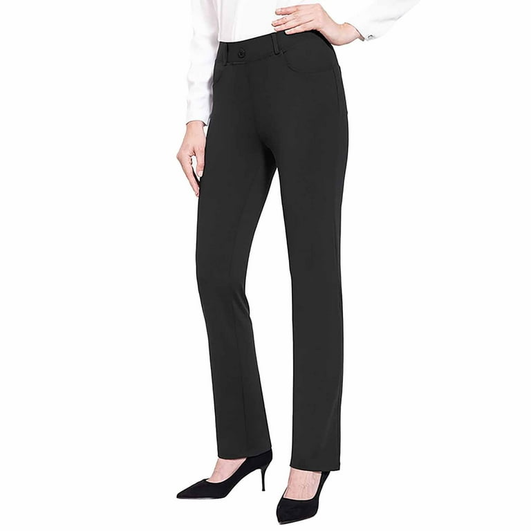 Prolriy Dress Pants Women, Women's Straight Fitting Formal Pants
