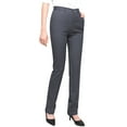thumbnail image 1 of Prolriy Dress Pants Women, Women's Work Straight High Waist Chinos Button Down Straight Long Trousers Pants Pants Suit Pants Work Pants for Women Grey XXL, 1 of 5