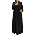 thumbnail image 1 of Prolriy Dresses for Women 2024 Women Polka Dot Print Muslim Dress Long Sleeves Prayer Clothes Womens Dresses Black XXL, 1 of 4