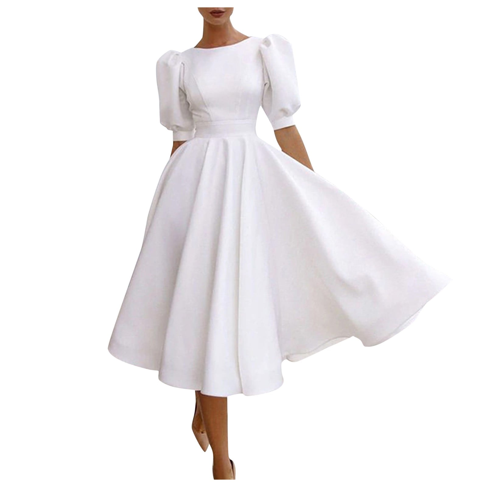 Prolriy Dresses for Women 2024 Women's Party Elegant White Dress  Bridesmaids Long Swing Backless Womens Dresses White S - Walmart Business  Supplies