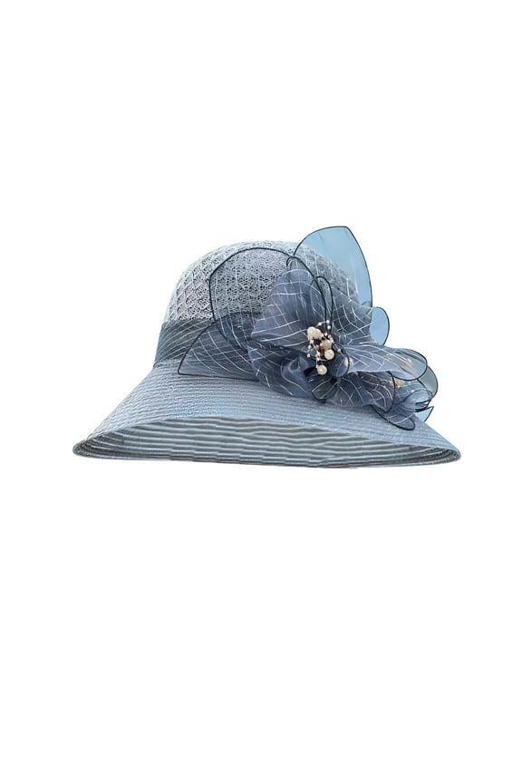 Fascinator Tea Party Hats Women's Female and Small Holiday Spring Summer Foldable Hat Women's Hats Sun Hats For Women Grey