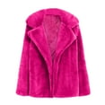 thumbnail image 1 of Prolriy Faux Fur Coat Women Plush Coat Winter Thicken Warm Solid Overcoat Outercoat Fashion Cardigan Winter Coats for Women Hot Pink M, 1 of 5