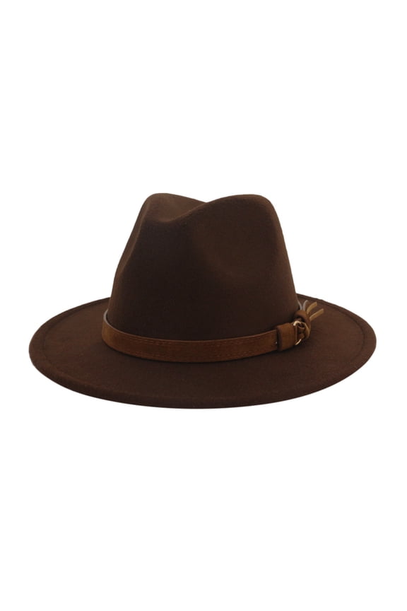Fedora Hats for Men, Men & Women Vintage Widehat with Belt Buckle Adjustable Outbacks Hats Hats for Women Coffee