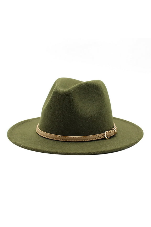 Fedora Hats for Women Western Cowboy Hat for Women Classic Roll Up Buckle Belt Women Retro Wide Brim Cowboy Hat Vintage Womens Hats F M