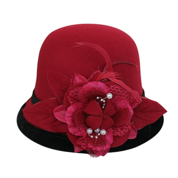 Prolriy Fedora Hats for Women, Women Vintage Beret Fashion Party Top French Warm Painter Hat Cap Hat Baseball Caps Vintage Womens Hats Wine One Size