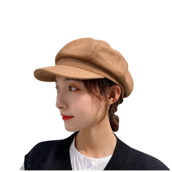 Prolriy Flat Cap Beret Hats for Women All- Cap Beret Fashion Woolen Painter Women's Womens Hats Khaki