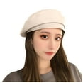 thumbnail image 1 of Prolriy Flat Cap Beret Hats for Women Beret Beret French Cap Artist Beret Faux Beret Women Hat Leather Womens Hats Beige, 1 of 7