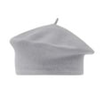 thumbnail image 1 of Prolriy Beret Hats for Women Ladies Solid Color Imitation Wool Beret Bud Hat Painter Hat Boinas Para Mujer Grey, 1 of 3