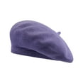 thumbnail image 1 of Prolriy Flat Cap Beret Hats for Women Lady Beret Autumn Winter Lightweight Breathable Fashion Solid Color Bonnet Womens Hats Purple M, 1 of 3