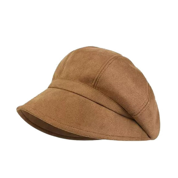 Prolriy Flat Cap Beret Hats for Women Men Womens Autumn and Winter Fashion Warm Hat Fisherman Hat Basin Cap Womens Hats Coffee