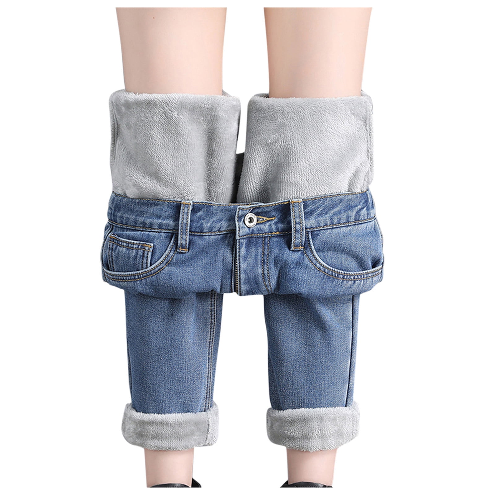 Women's True Shape Jeans, High-Rise Straight-Leg Fleece
