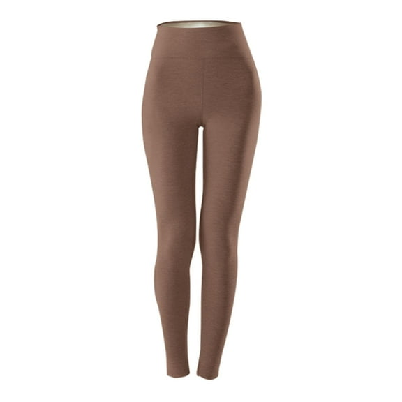 Prolriy Fleece Lined Leggings Women, New Casual Warm Winter Pants Slim Leggings Thermal Leggings for Women, Womens Pants Coffee L