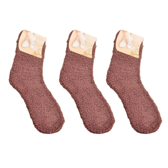 Prolriy Fuzzy Socks for Women, Women Fuzzy Slipper Socks Warm Soft Winter Plush Sleeping Socks Womens Socks Coffee