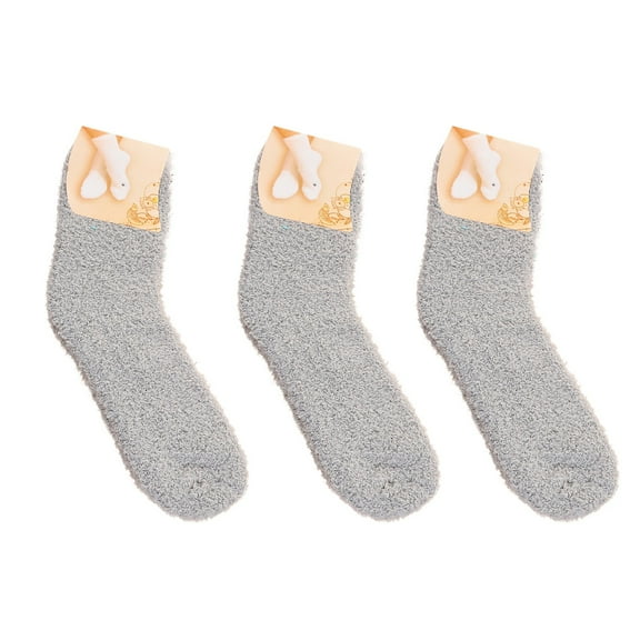 Prolriy Fuzzy Socks for Women, Women Fuzzy Slipper Socks Warm Soft Winter Plush Sleeping Socks Womens Socks Grey