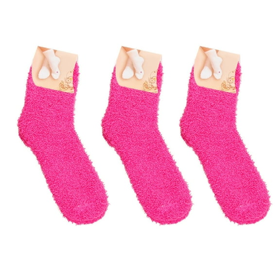 Prolriy Fuzzy Socks for Women, Women Fuzzy Slipper Socks Warm Soft Winter Plush Sleeping Socks Womens Socks Hot Pink