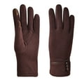 thumbnail image 1 of Prolriy Gloves for Cold Weather Cuff Fashion Gloves Women's Decoration Warm Keep Soft Button Winter Gloves Snow Ski Gloves for Women Brown One Size, 1 of 3