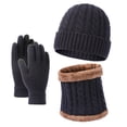 thumbnail image 1 of Prolriy Hat and Scarf Set for Women, Womens Mens Winter Hats Scarf Touchscreen Gloves Set Warm Fleece Caps Neck Warmer Gifts for Women Men Hats for Men Navy, 1 of 4