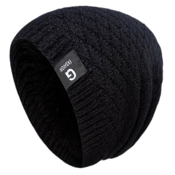 Prolriy Hat and Scarf Set for Women, Men's and Women's Autumn and Winter Wool Warm Elastic Winter Proof Woolen Hats, Hats for Men Black