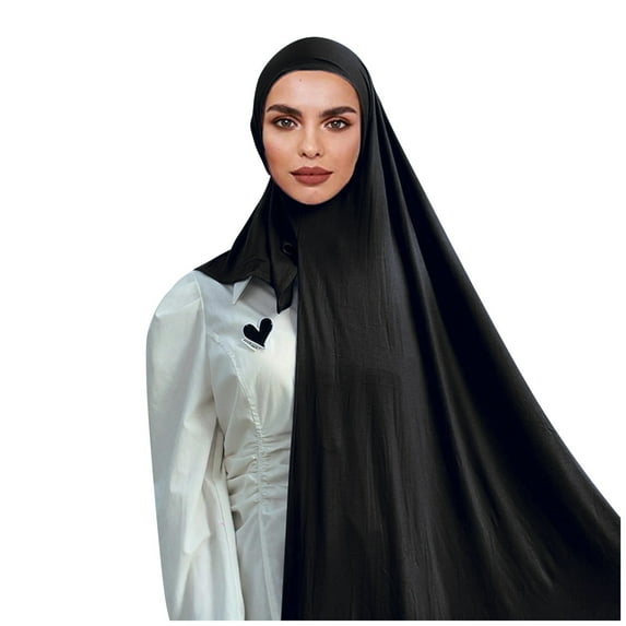 Prolriy Head Scarf Muslim Head Scarf Solid Color Long Scarf Wrap Scarves Cotton Scarf for Women Fashion Scarf for Women A