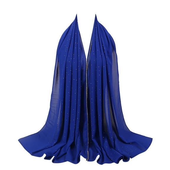 Prolriy Head Scarf Women's Soft Chiffon Diamond Headscarf Spring Summer Long Shawl Muslim Hijab Scarf for Women I