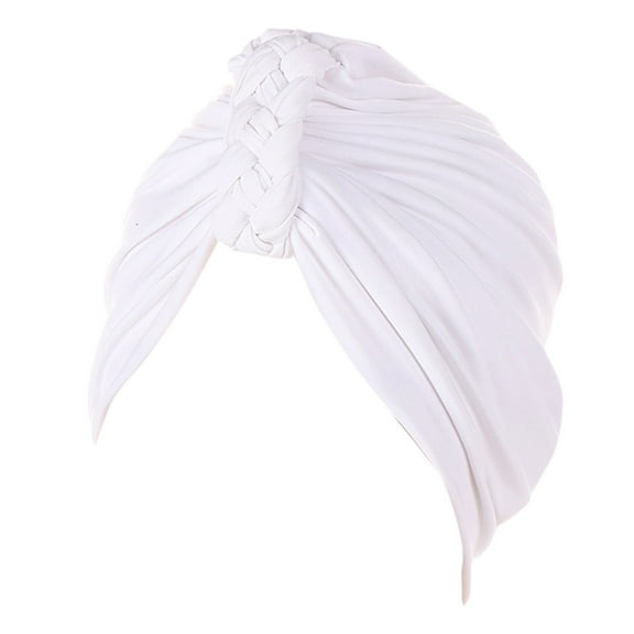 Prolriy Head Scarf for Women's Hair Women Cancer Head Hat Cap Ethnic Floral Hair Cover Wrap Turban Headwear Turban Cap Hats for Women White
