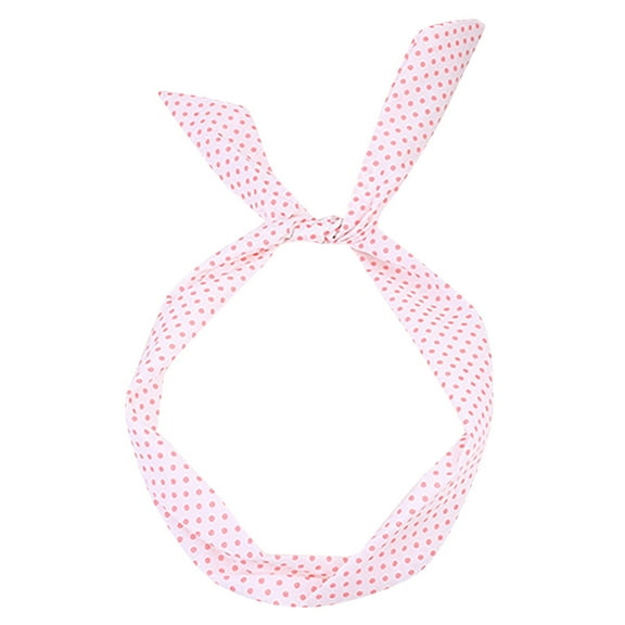 Prolriy Headbands for Women Headband Polka Wired Retro Hair Scarf Rockabilly Paisley Wire Dot Tartan Band Headband Hair Accessories for Women White One Size