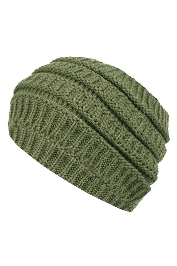 Headbands for Women Knitted Headband with Wide Edge Empty Top Washing Headband Women's Autumn and Winter Warmth Ear Woolen Headband Head Wraps for Women Army Green A