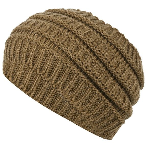 Prolriy Headbands for Women Knitted Headband with Wide Edge Empty Top Washing Headband Women's Autumn and Winter Warmth Ear Woolen Headband Head Wraps for Women Khaki A