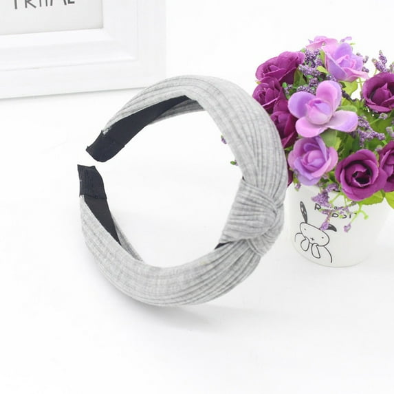 Prolriy Headbands for Women, Women Fashion Headband Hairband Bow Knot Tie Headwrap Hair Band Hoop Hair Accessories for Women Grey One Size