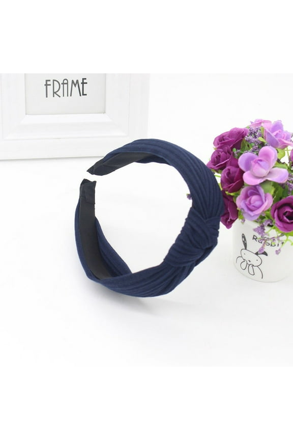 Headbands for Women, Women Fashion Headband Hairband Bow Knot Tie Headwrap Hair Band Hoop Hair Accessories for Women Navy One Size