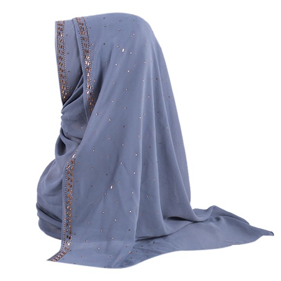 Prolriy Hijab Scarf for Women Gold Glitters Plain Chiffon Muslim Hijab Scarf Shawl Head Wraps Hats for Women One Size