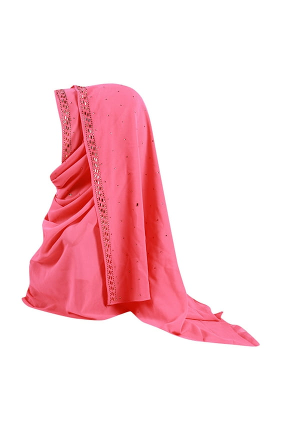 Hijab Scarf for Women Gold Glitters Plain Chiffon Muslim Hijab Scarf Shawl Head Wraps Hats for Women One Size