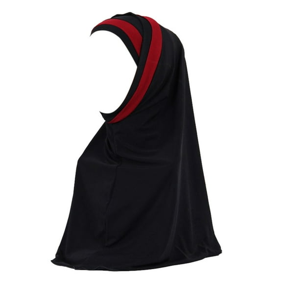 Prolriy Hijab Scarf for Women Hijab Double Loop Slip on Scarf Pull Over Crepe Convenient Shawl Headscarf Shawl Scarf Head Scarf Black