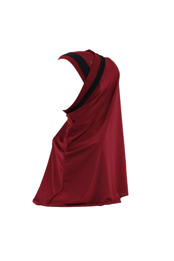 Hijab Scarf for Women Hijab Double Loop Slip on Scarf Pull Over Crepe Convenient Shawl Headscarf Shawl Scarf Head Scarf Red