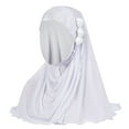 thumbnail image 1 of Prolriy Hijab Scarf for Women Silk Fashion Breathable Headscarf Muslim Flower Hat Ice Turban Summer Tassel Accessory Shawl Scarf Head Scarf White, 1 of 4