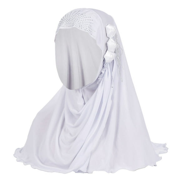 Prolriy Hijab Scarf for Women Silk Fashion Breathable Headscarf Muslim Flower Hat Ice Turban Summer Tassel Accessory Shawl Scarf Head Scarf White