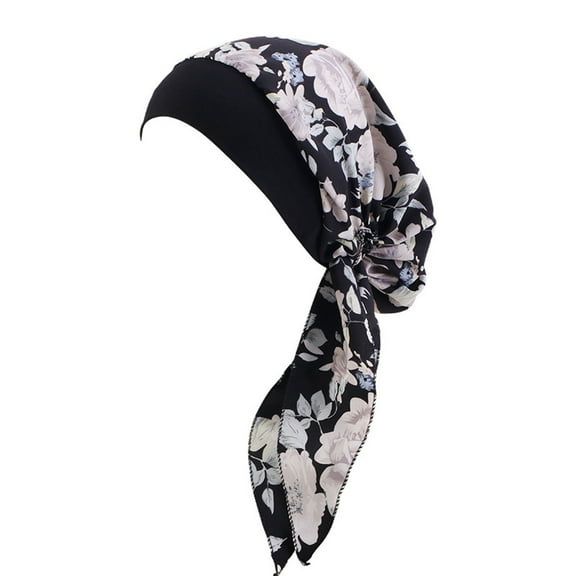 Prolriy Hijab Undercap Women Head Scarf Hat Cap Hair Scarf Turban Head Wrap Turban Hats Headwear Baseball Cap Hats for Women Black One Size