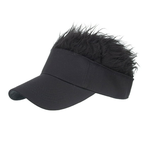 Prolriy Human Hair Wig Fashion Sun Beach Cap Hat Women Men Hop Hip Breathable Hat Adjustable Baseball Baseball Caps Wig Hats for Men Black